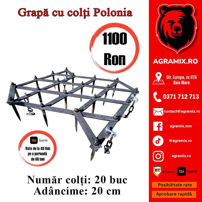 Grapa cu colti cu sistem de prindere dupa disc