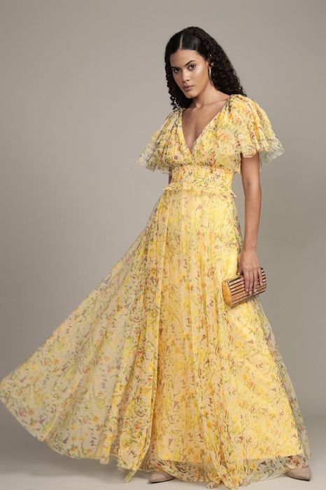 Rochie galbena nunta botez