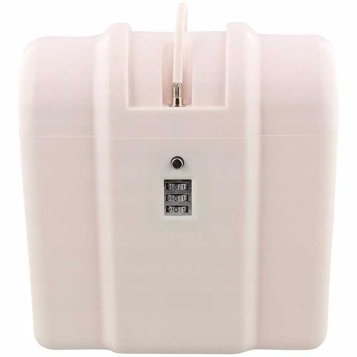 Преносим сейф с код, Пластмаса, 1,4 л, 18 x 8,5 x 15 cm, Черен,бял