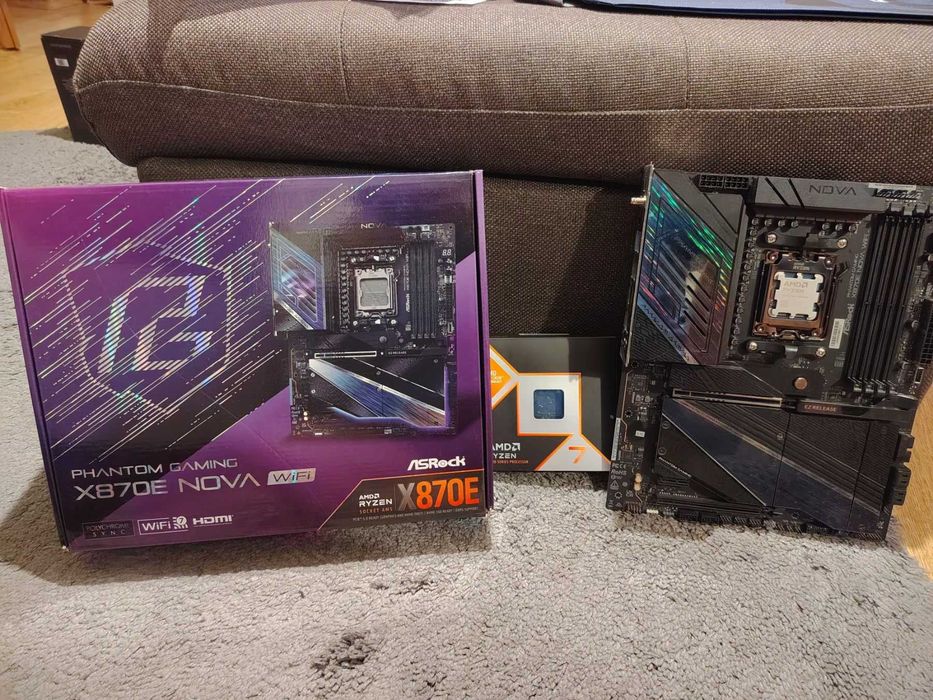 ASRock Phantom Gaming X870E Nova WiFi + Ryzen 7 9800X3D, 8 cores, 5.2Ghz, 96MB, AM5