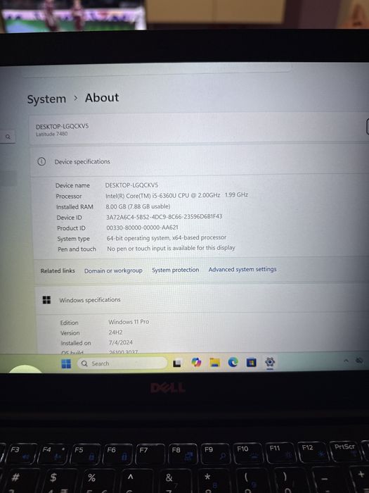 Laptop Dell Latitude 7480 i5 16gb 256ssd