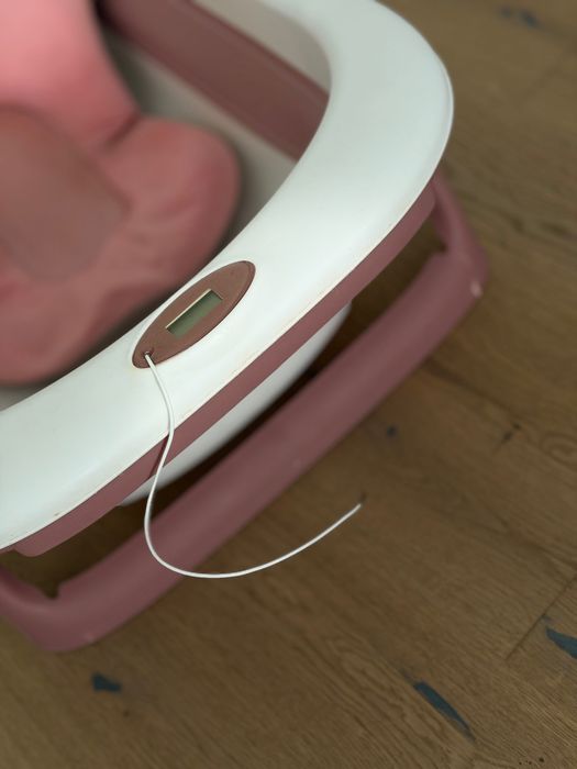 Cadita pentru bebelusi cu stand pliabil, termometru electronic si hamac reglabil, cu furtun de scurgere, 0-24 luni