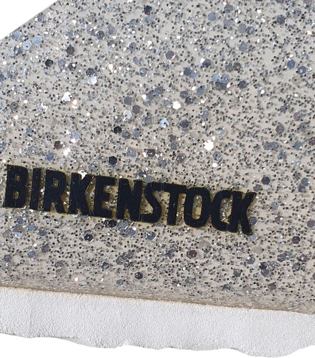 Papuci 31 Birkenstock Gizeh fete, sandale cu bareta intre degete, argintiu cu sclipici