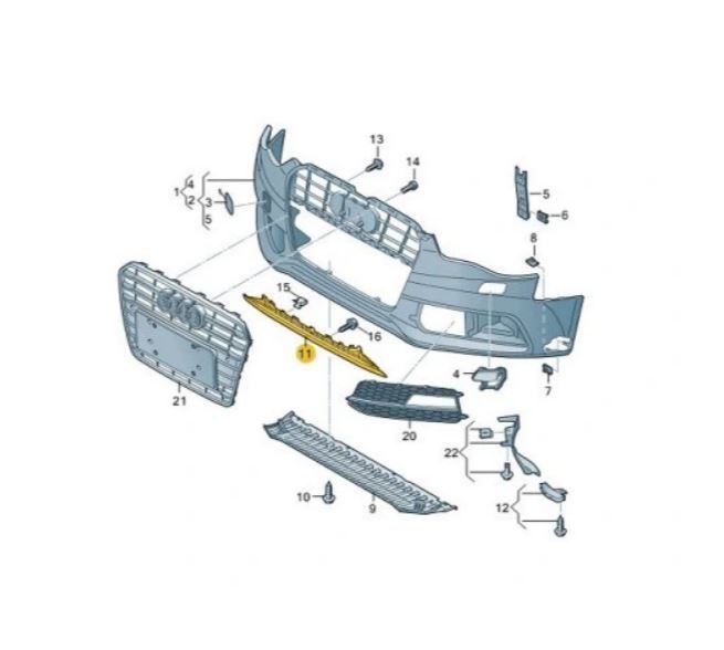 Grila Centrala bara fata Audi A5/S5 (B8), 10.2011-08.2016 model S-Line