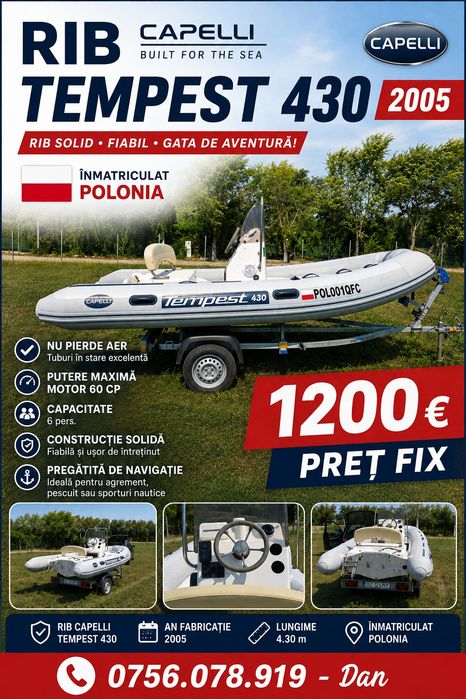 Barca RIB Capelli Tempest 430