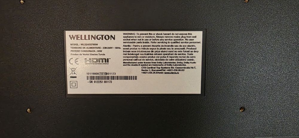 Телевизор WELLINGTON