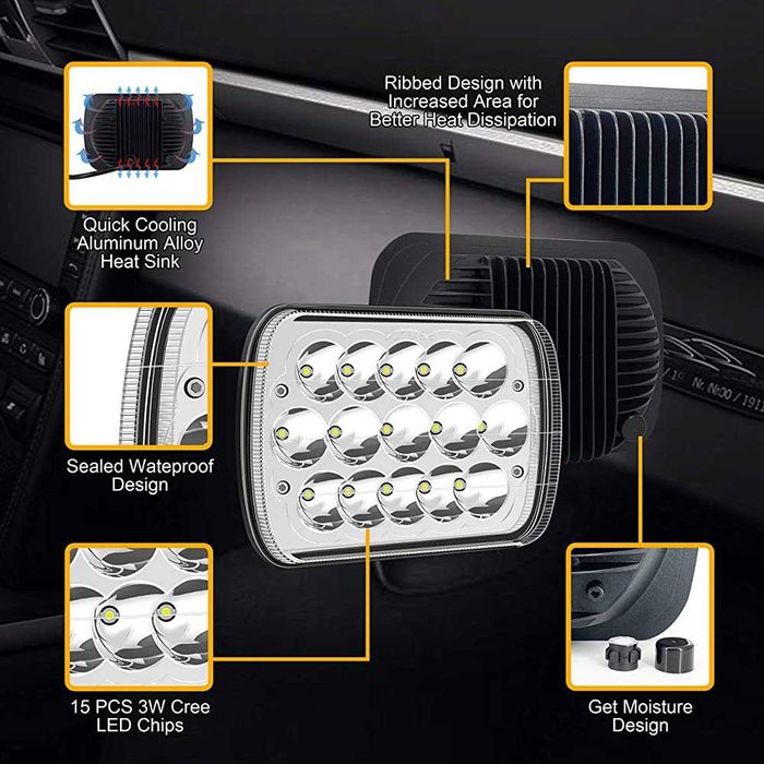 Set Faruri Wrangler YJ / Cherokee XJ 5×7 90W Patrol Landcruiser