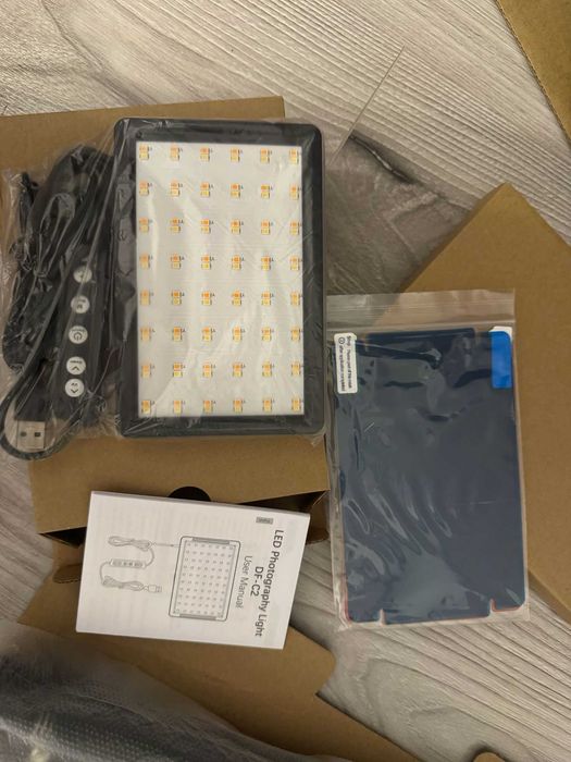 Set 2 panouri LED foto video dimabile — iluminare studio, YouTube, TikTok, streaming