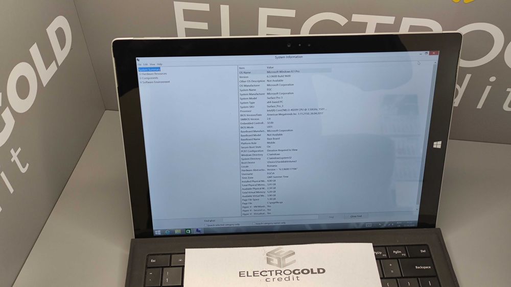 Tablet-PC Microsoft Surface Pro 3/12 Inch/I3 4020Y/4GB RAM/SSD 64GB/Tastatura/Incarcator ID1327-AG2