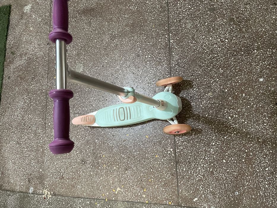 Trotinetă copii 3 roți, stabilă, culoare verde-mentă/roz