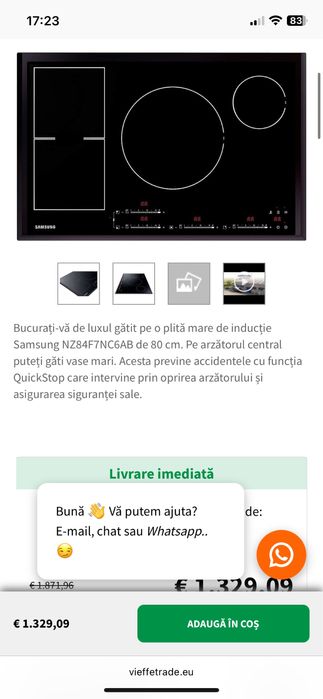 Plita inductie Samsung NZ84F7NC6AB!!