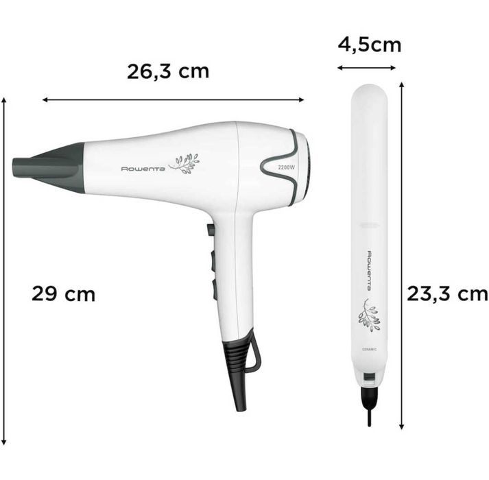 Set uscator de par si placa de indreptat parul Rowenta Pure Collection