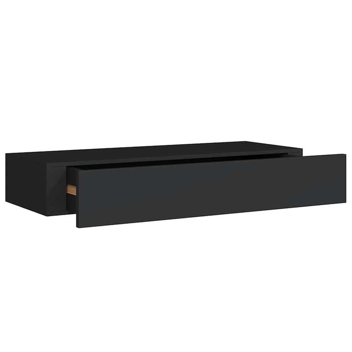 Raft de perete cu sertar 60x23,5x10 cm, MDF negru VidaXL