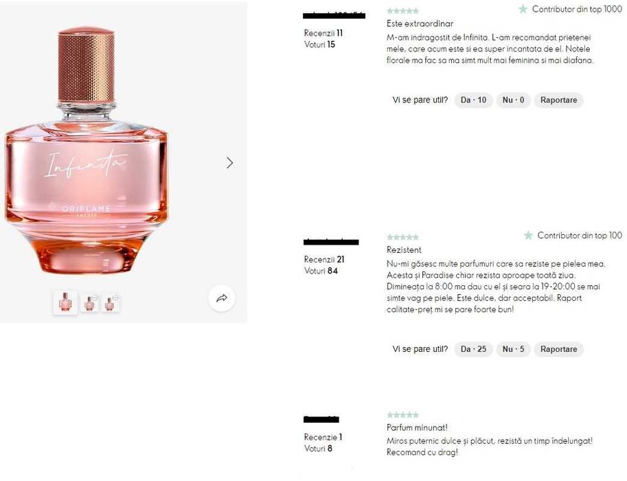 Apă de parfum Volare Tender/ Infinita (Oriflame)