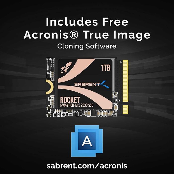 Внутренний SSD накопитель SABRENT Rocket 2230 1TB NVMe SSD