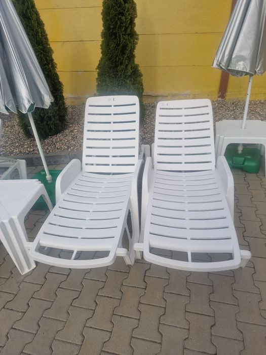 Sezlong alb plastic