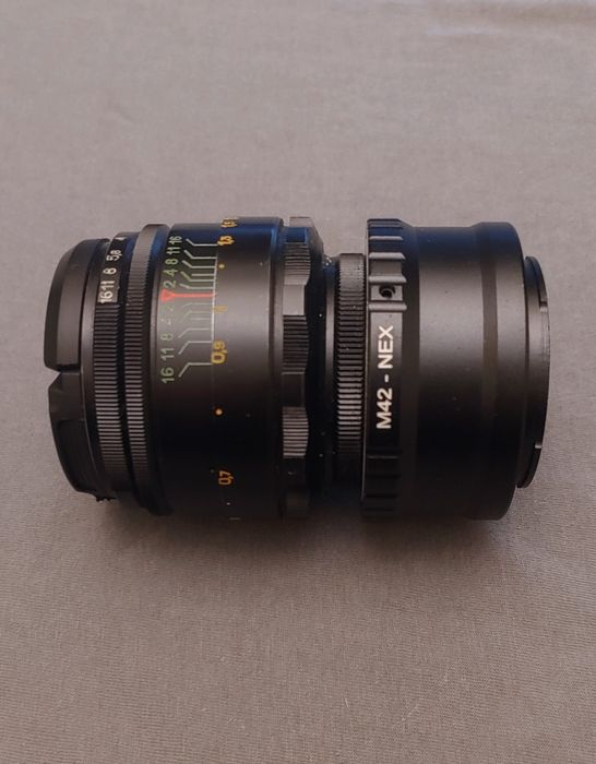 объектив Гелиос 44-2 + адаптер Sony e -M42