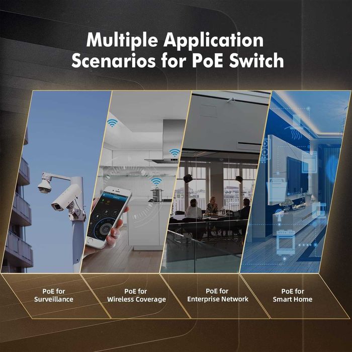 Switch MokerLink PoE-F242G 24 port 2 port Gigabit Uplink Ethernet putere 400W suport IEEE802.3af/at montare în rack,PoE+ Plug and Play negestionabil