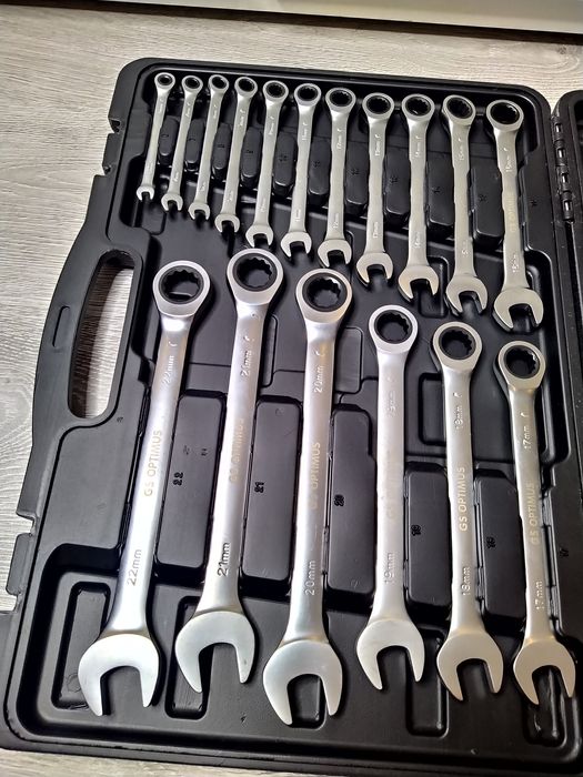Set chei combinate cu clichet Cr-V, 22 buc, 6-32 mm