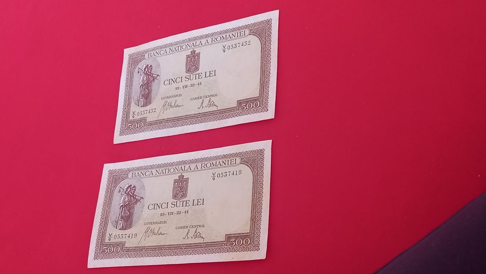 Vand 2 bancnote de 500 lei an 1941