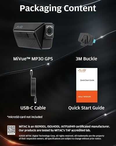 Нова Mio MiVue MP30 2.5K Мотоциклетна Камера GPS WiFi IP67 за каска мотор