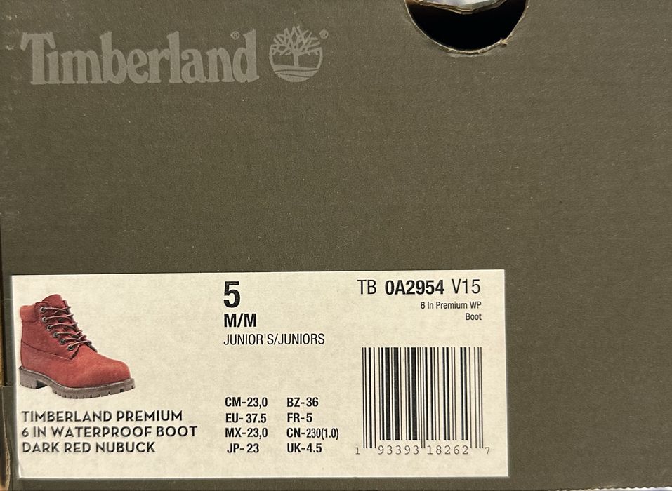 Timberland Premium 6 Inch Waterproof – Dark Red Nubuck