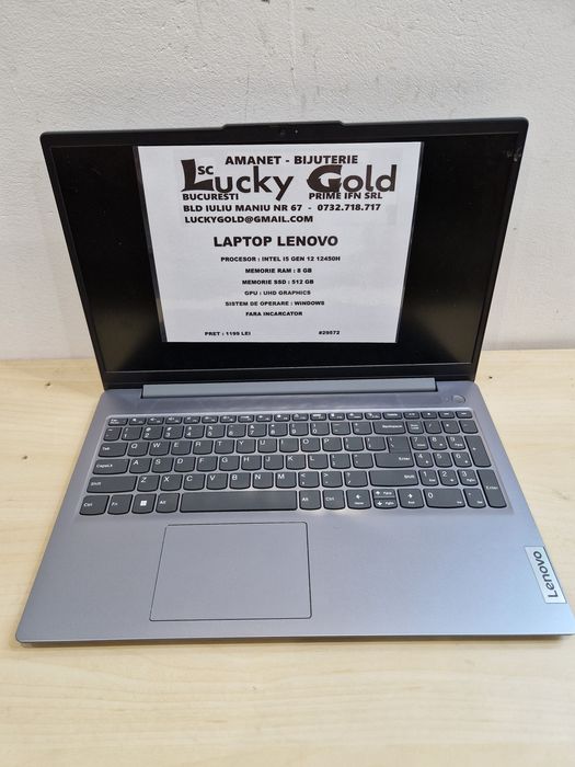 Laptop Lenovo i5 8GB 512SSD UHD GRAPHICS fără incarcator #29572
