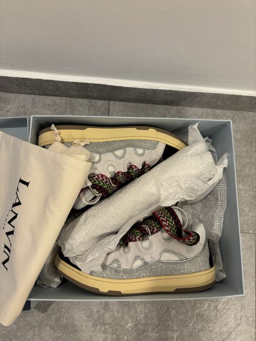 Lanvin Curb White Glitter