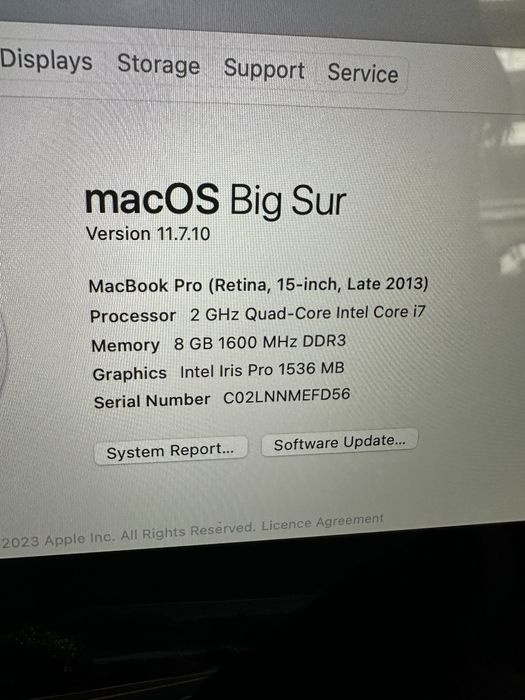MacBook Pro Retina 15” intel core i7