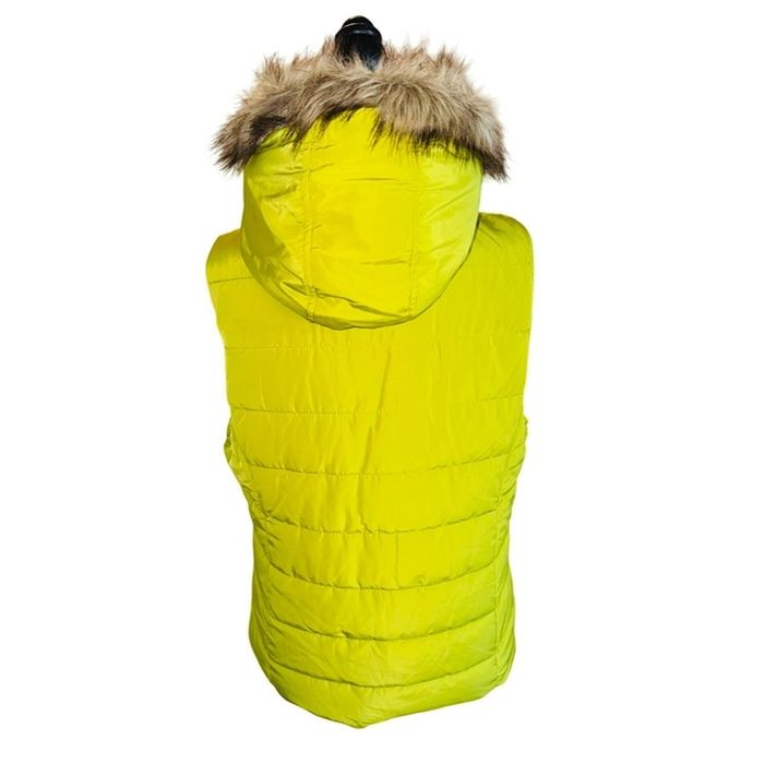 Burton Women’s Dryride Hooded Snowboard Puffer Vest Neon Lime Yellow