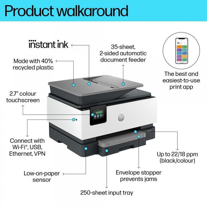 Принтер HP OfficeJet PRO 9120e чисто нов