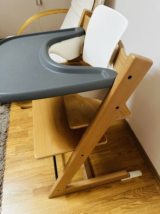 Scaun Stokke Tripp Trapp cu baby set si tavita + prelungire “glider”
