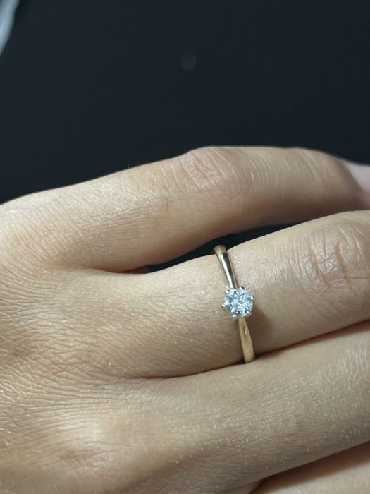 Кольцо ЭПЛ с бриллиантом желтое золото 585