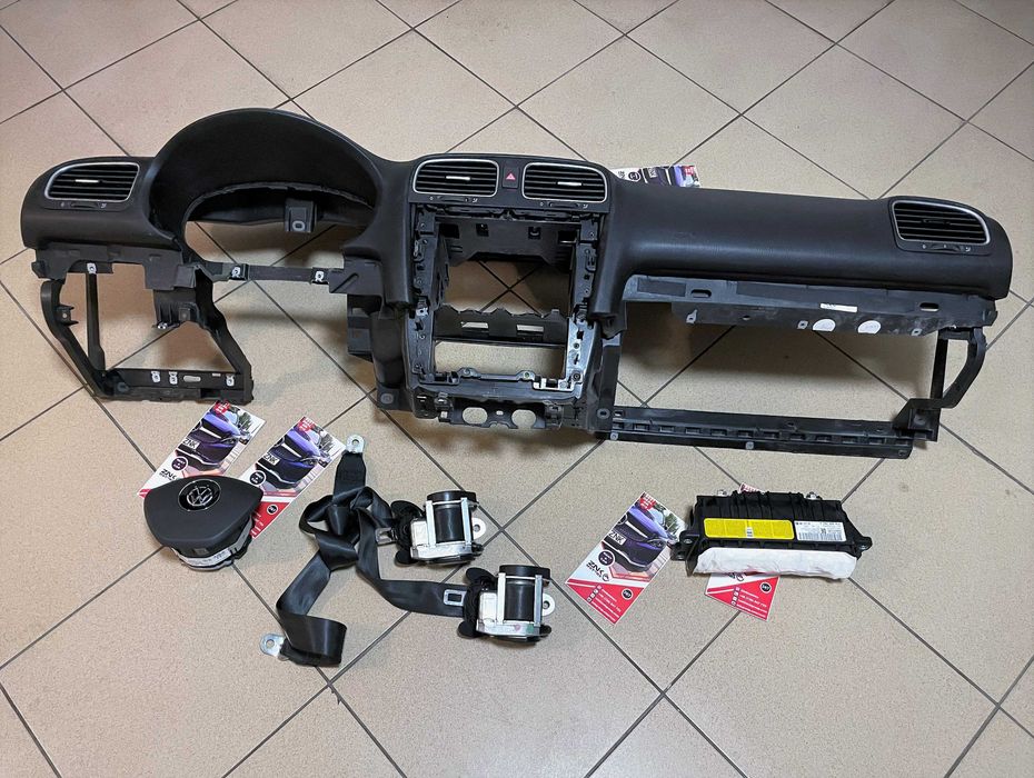VW Golf 6 kit airbag /  plansa de bord / set centuri - airbag genunchi