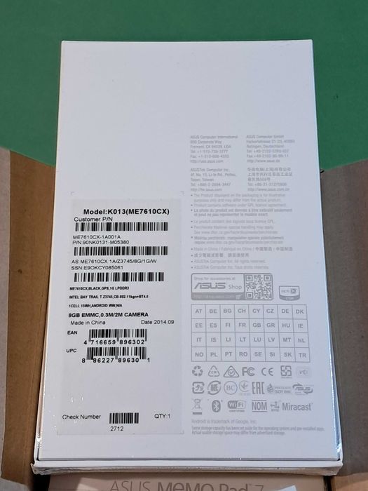 Tableta ASUS MeMO Pad 7 ME7610CX, 7 inch