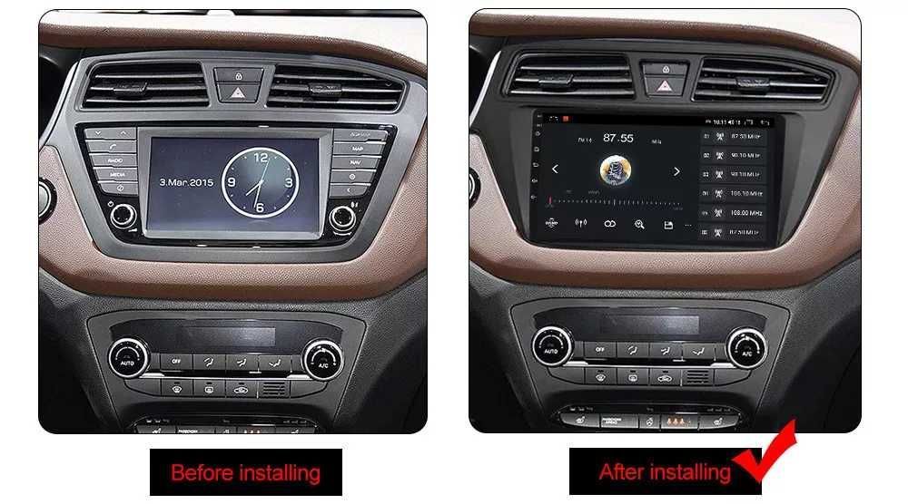 Navigatie Android 14 Hyundai I20 2015-2017 1/8 Gb Waze CarPlay +CAMERA