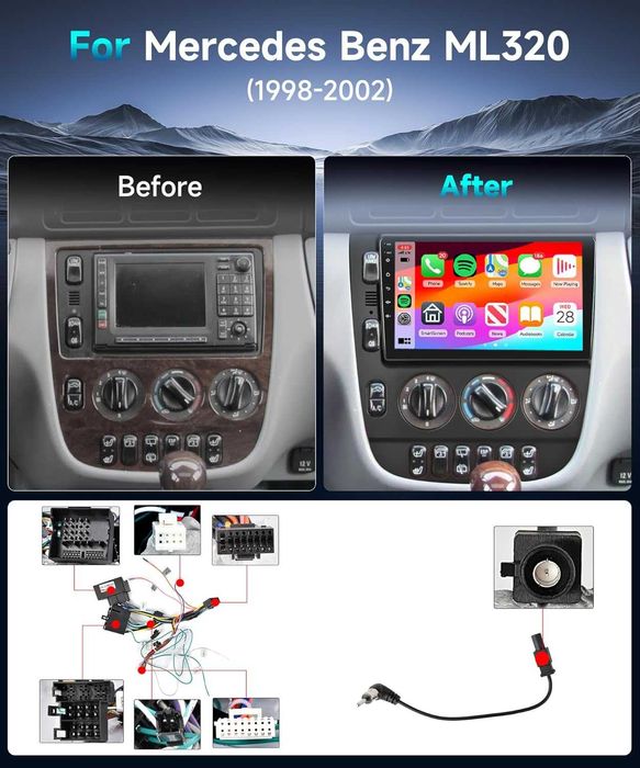 Мултимедия за Mercedes ML W163 плеър Екран ML 320 Android Навигация