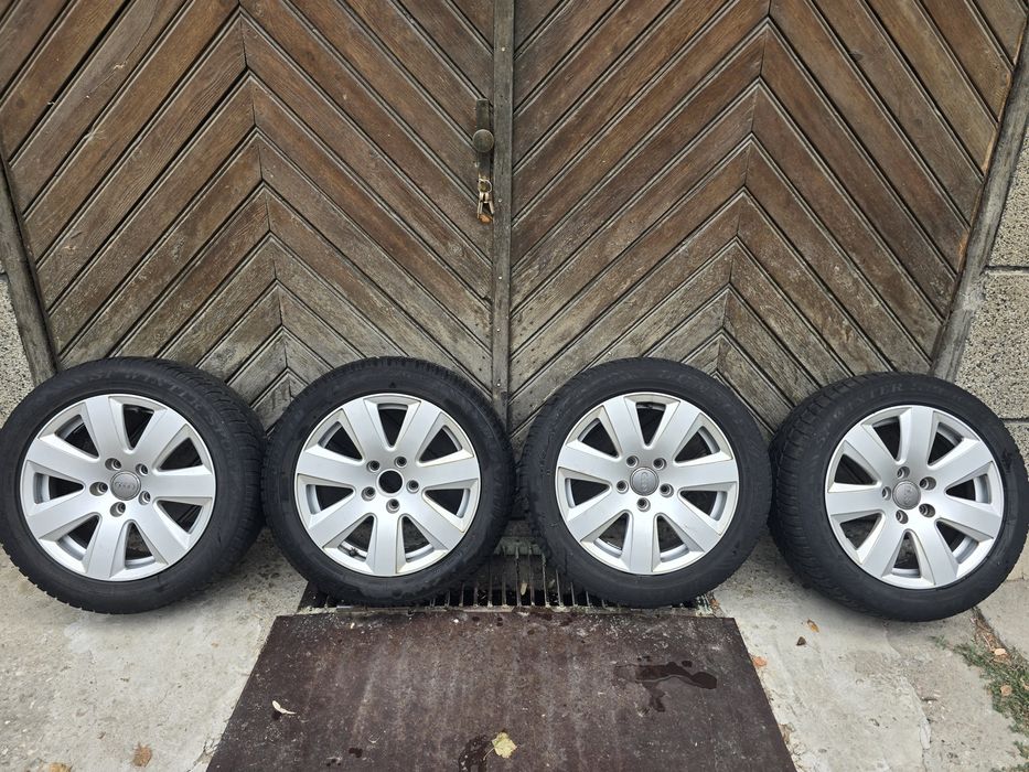 4бр.  алуминиеви джанти за Audi A 6,  5х112, 16  цола със зимни гуми.