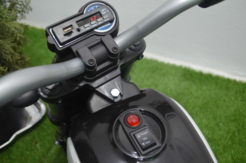 Motocicleta electria pentru copii BT307 60W, ROTI Gonflabile #Verde