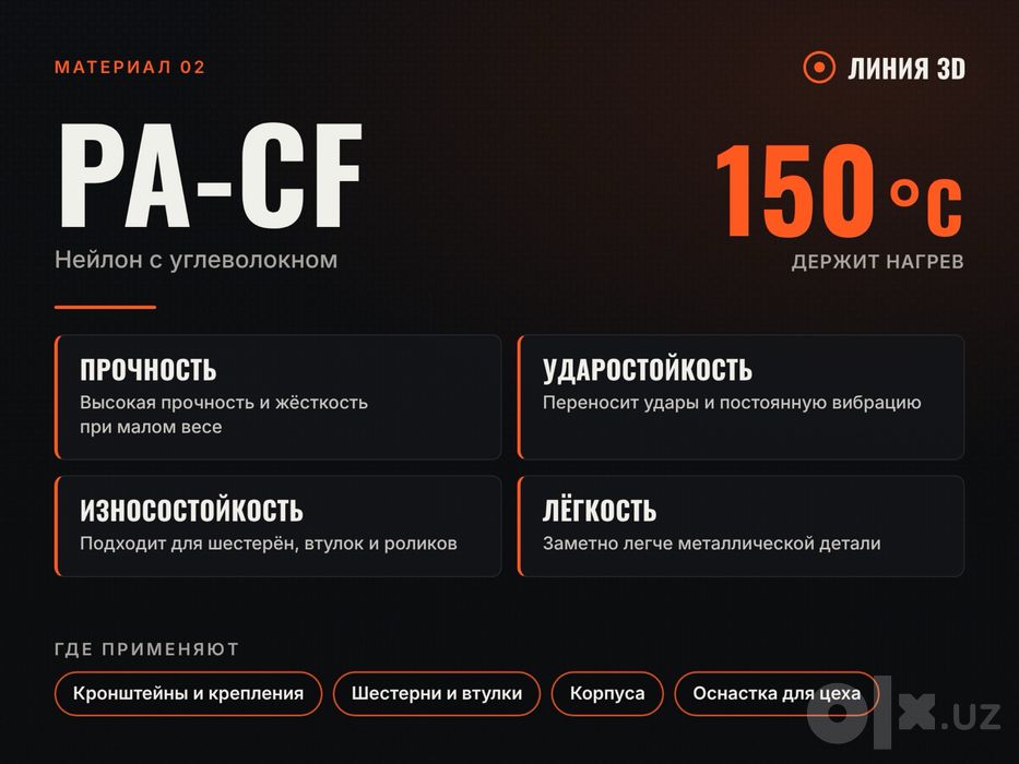 3D-печать из PPS-CF и PA-CF ( углепластик )