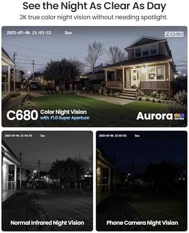 ZOSI 3MP 2K прозоречна камера с пълноцветна нощна визия и AI детекция