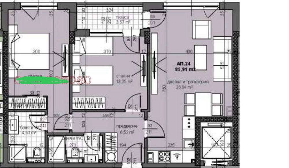 Продава се Тристаен апартамент в Пловдив, Тракия - 98 кв.м за 1582 €/кв.м - Снимка #3