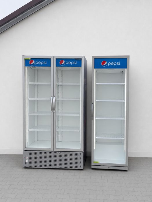 Vitrina frigorifica dubla / simpla frigider bauturi lactate profesional LED economic afisaj