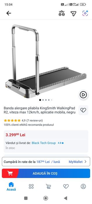 Bandă de alergat KingSmith R2 – pliabilă, compactă, perfectă pentru ap