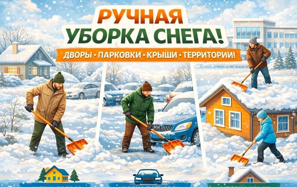 Уборка снега. Чистка снега. Разнорабочие