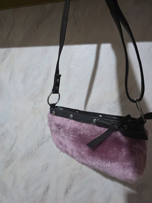 Y2k Розова пухена чанта