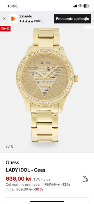 Ceas guess auriu
