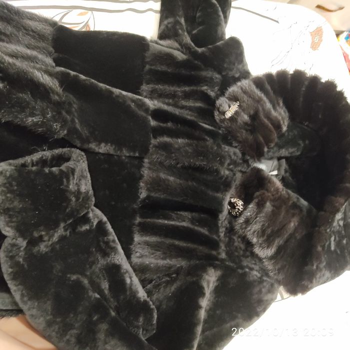 Шуба, мутон отделка норка