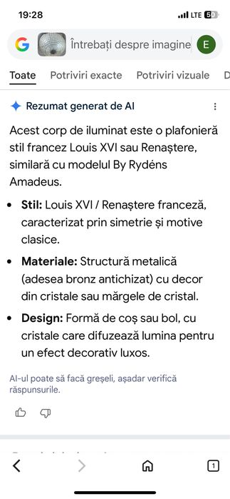 Plafonere stil Ludovic XVI