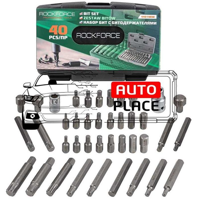 Комплект накрайници – Торкс 40 части ROCKFORCE